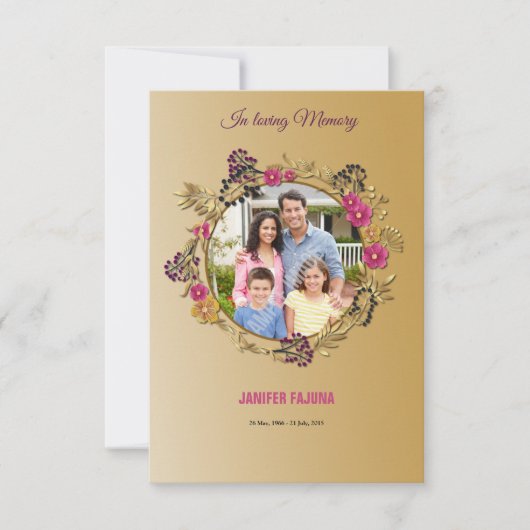 Memorial Funeral Programme Sjabloon Kaart (Voorkant)