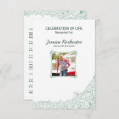 Memorial Funeral Programme Sjabloon Kaart (Voorkant / Achterkant)