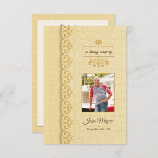 Memorial Funeral Programme Sjabloon Kaart (Voorkant / Achterkant)