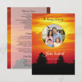 Memorial Funeral Programme Sjabloon Kaart (Voorkant / Achterkant)