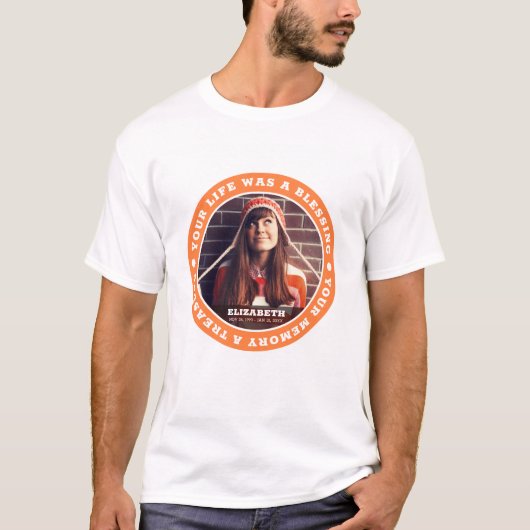 Memorial Funeral Quote Klassieke Fotoherinnering T-shirt (Voorkant)