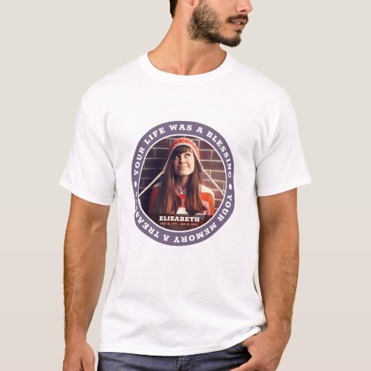 Memorial Funeral Quote Klassieke Fotoherinnering T-shirt (Voorkant)