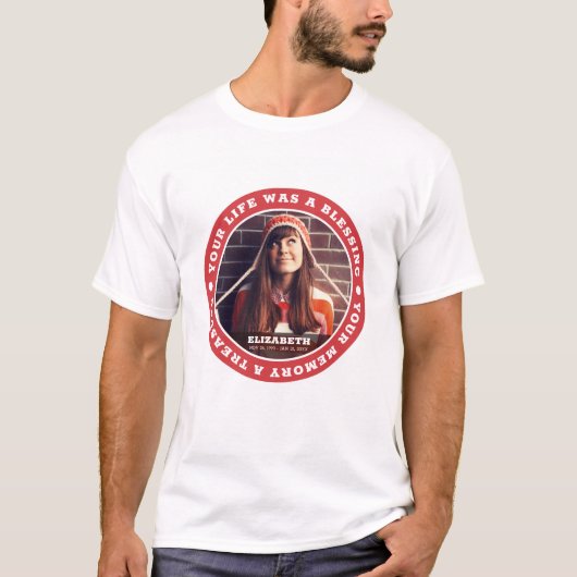 Memorial Funeral Quote Klassieke Fotoherinnering T-shirt (Voorkant)