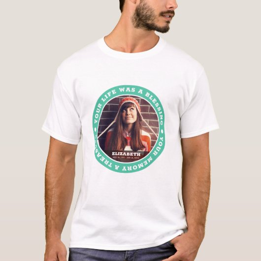 Memorial Funeral Quote Klassieke Fotoherinnering T-shirt (Voorkant)