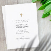 Memorial Funeral Rest in Peace Moderne Simple Cros Bedankkaart