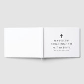 Memorial Funeral Rest in Peace Moderne Simple Cros Gastenboek (Volledig)