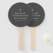 Memorial Funeral Rest in Peace Moderne Simple Cros Handwaaier (Voorkant en achterkant)