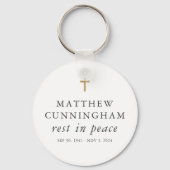 Memorial Funeral Rest in Peace Moderne Simple Cros Sleutelhanger (Voorkant)