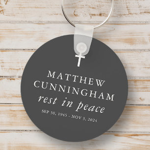 Memorial Funeral Rest in Peace Moderne Simple Cros Sleutelhanger