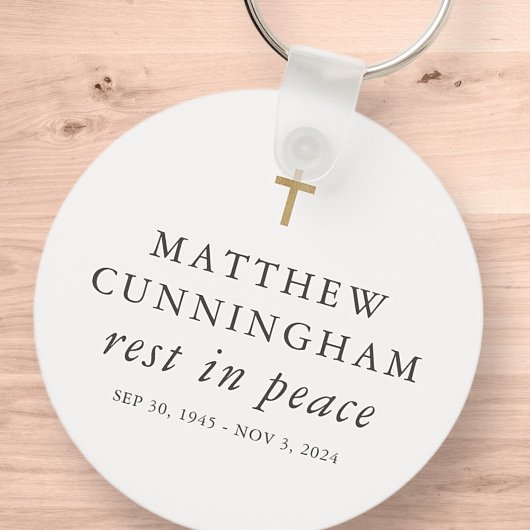 Memorial Funeral Rest in Peace Moderne Simple Cros Sleutelhanger