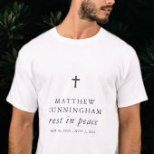 Memorial Funeral Rest in Peace Moderne Simple Cros T-shirt