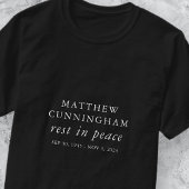 Memorial Funeral Rest in Peace Moderne Simple T-shirt