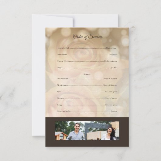 Memorial Funeral Sjabloon Kaart (Achterkant)