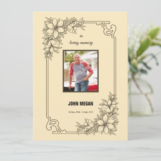 Memorial Funeral Sjabloon Kaart (Staand voorkant)