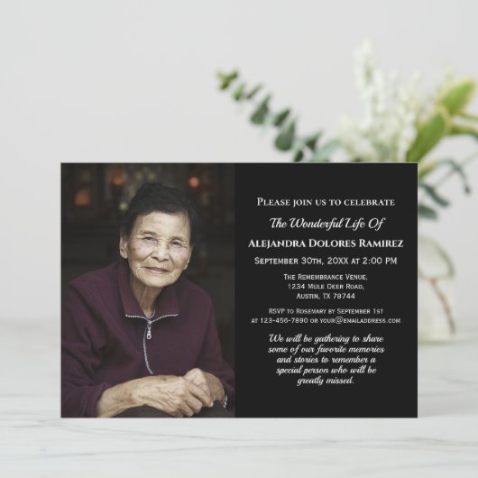 Memorial Funeral Sympathie met aangepast fotogeden Kaart (Staand voorkant)