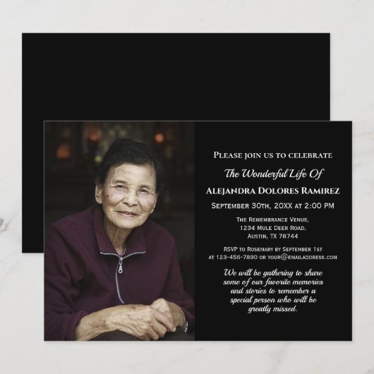 Memorial Funeral Sympathie met aangepast fotogeden Kaart (Voorkant / Achterkant)