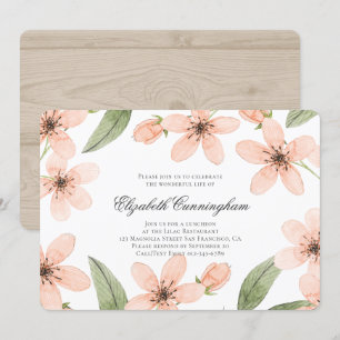 Memorial Funeral Waterverf Floral and Foliage Kaart