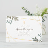 Memorial Funeral Waterverf Foliage Geometric Kaart (Staand voorkant)