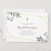 Memorial Funeral Waterverf Foliage Geometric Kaart (Voorkant)