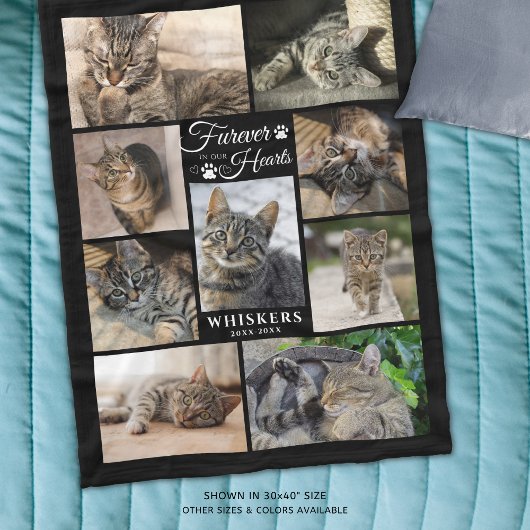 Memorial FUREVER IN ONZE HARTS Foto Collage Black Fleece Deken