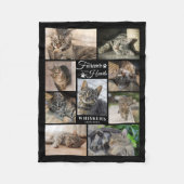 Memorial FUREVER IN ONZE HARTS Foto Collage Black Fleece Deken (Voorkant)