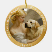 Memorial Geel Lab Angel Art Custom Keramisch Ornament (Voorkant)