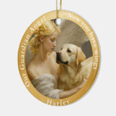 Memorial Geel Lab Angel Art Custom Keramisch Ornament (Links)