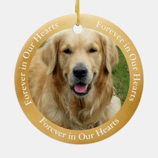 Memorial Geel Lab Angel Art Custom Keramisch Ornament (Achterkant)