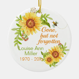 Memorial Gone but not vergeten Floral Sunflower Keramisch Ornament