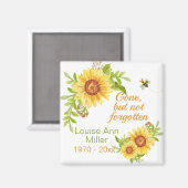 Memorial Gone but not vergeten Floral Sunflower Magneet (Voorkant / Achterkant)