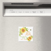 Memorial Gone but not vergeten Floral Sunflower Magneet (Insitu (Vaatwasser))