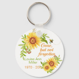 Memorial Gone but not vergeten Floral Sunflower Sleutelhanger