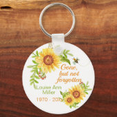 Memorial Gone but not vergeten Floral Sunflower Sleutelhanger (Voorkant)