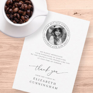 Memorial Gone, niet vergeten Elegant Foto Bedankkaart