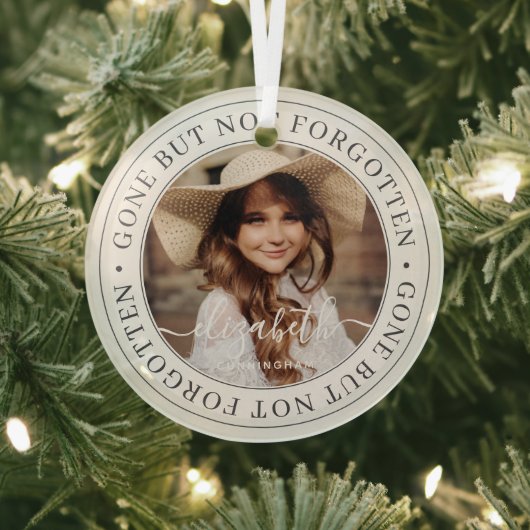 Memorial Gone, niet vergeten Elegant Foto Glas Ornament (Insitu)