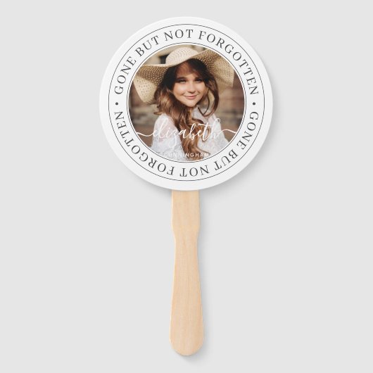 Memorial Gone, niet vergeten Elegant Foto Handwaaier (Achterkant)