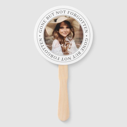 Memorial Gone, niet vergeten Elegant Foto Handwaaier (Voorkant)
