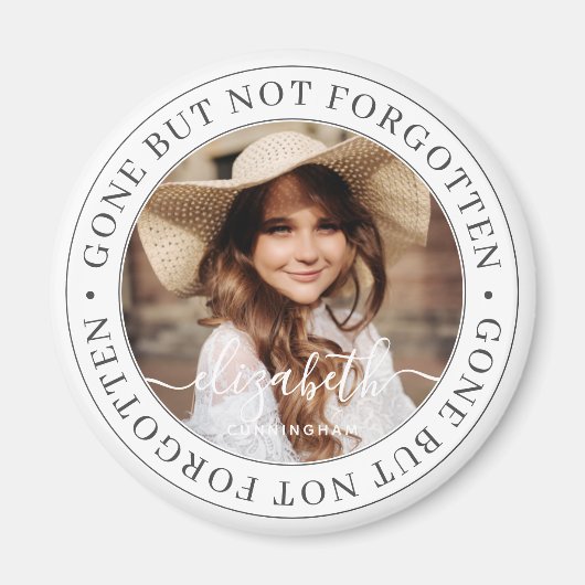 Memorial Gone, niet vergeten Elegant Foto Magneet (Voorkant)