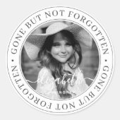 Memorial Gone, niet vergeten Elegant Foto Ronde Sticker (Voorkant)