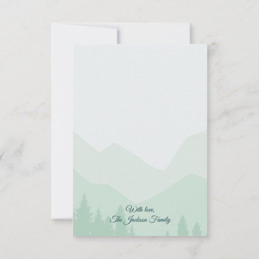 Memorial Green Forest Pines Bedankkaart (Achterkant)