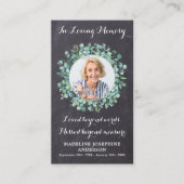 Memorial Greenery Eucalyptus Funeral Prayer Kaart Contactkaartje (Voorkant)