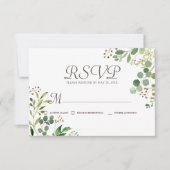 Memorial Greenery Foliage Botanical Reply RSVP Kaartje (Voorkant)