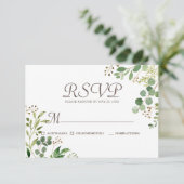Memorial Greenery Foliage Botanical Reply RSVP Kaartje (Staand voorkant)