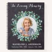 Memorial Greenery Funeral Guestbook Chalkboard Notitieboek (Voorkant)