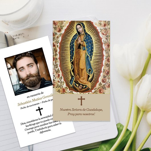 Memorial Guadalupe Begrafenis Sympathie Kaarten Visitekaartje