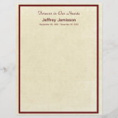 Memorial Guest Book Filler Paper Pages, Cream (Voorkant)