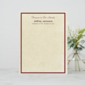 Memorial Guest Book Filler Paper Pages, Cream (Staand voorkant)