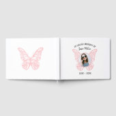 Memorial Guest Book roze Butterfly Gastenboek (Volledig)