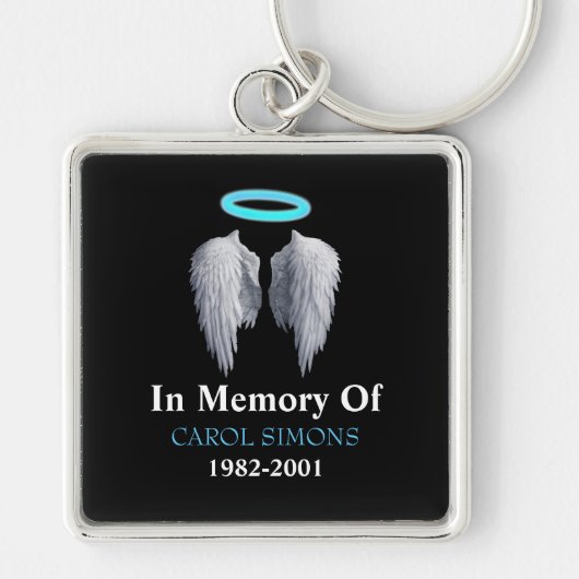 Memorial Halo & Angel Wings Sleutelhanger (Voorkant)