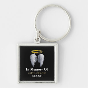 Memorial Halo & Angel Wings Sleutelhanger